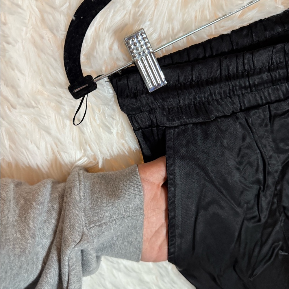 Black Zara Satin Trousers with Pockets